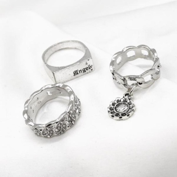 Silver Chain Ring Set - Picture 2 of 4